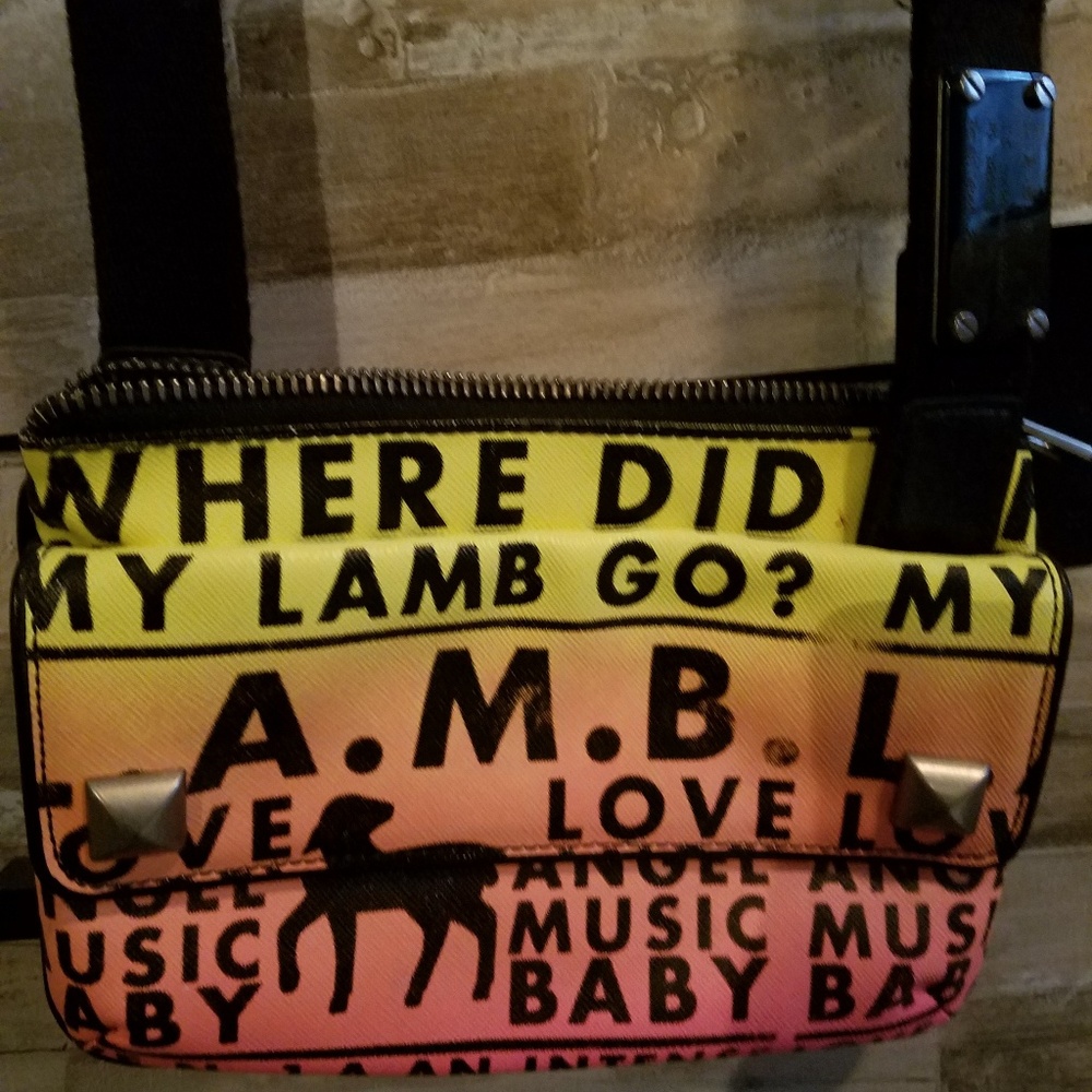 Multi colored cross body purse